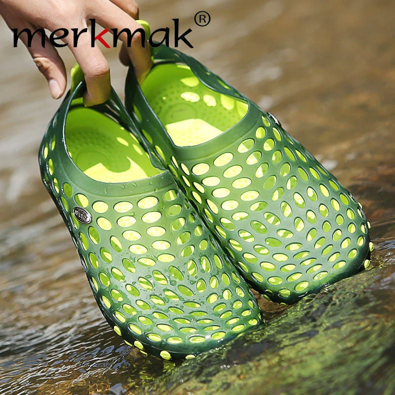 Men's water shoes beach blue-Merkmak 2016 Mens Sandals Breathable Summer Soft Flats Driving Chaussure Homme Fretwork Water Fishing Shoes Zapatos Masculino