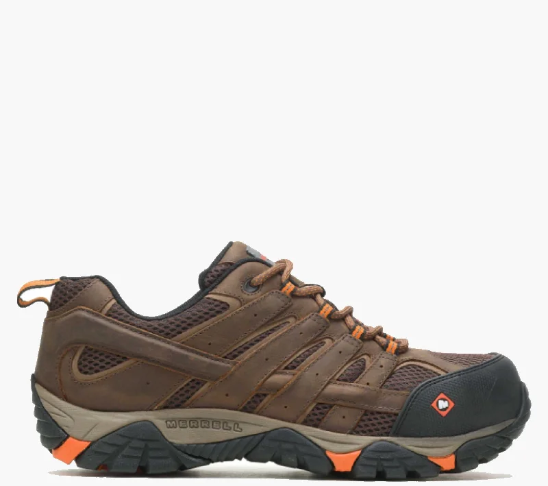 Men's work shoes comfortable tan-Merrell Work Men's Moab Vertex Vent Waterproof Composite Toe Work Shoe