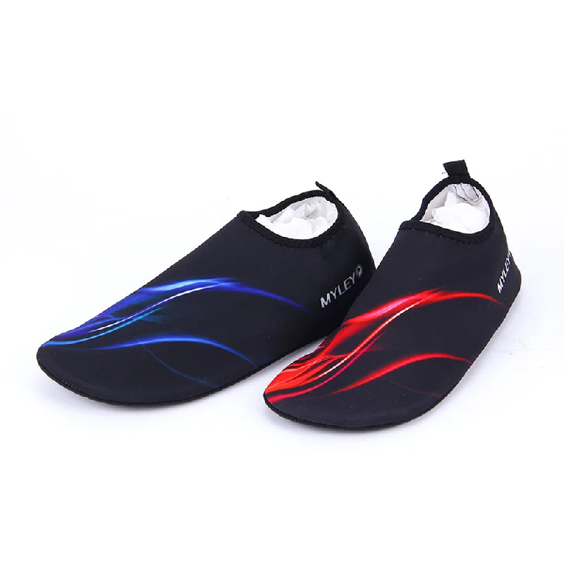 Men's water shoes stylish blue-Non-Skid bottom Skin Shoes Water Shoes Socks waterproof Yoga Exercise Pool Beach Swim Slip On Surf Swimming Gloves