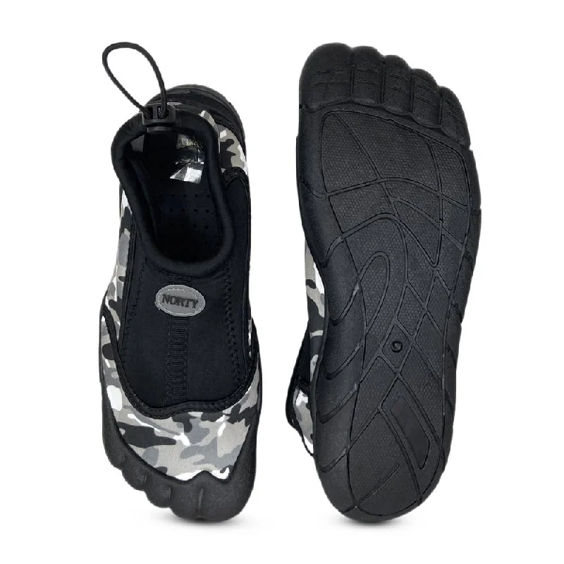 Men's water shoes durable navy-NORTY Big Kids 4-8 Black Camo Watershoe 38880BK