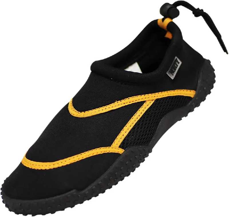 Men's water shoes slip-on black-NORTY Big Kids 4-8 Black-Orange Watershoe 39464BK