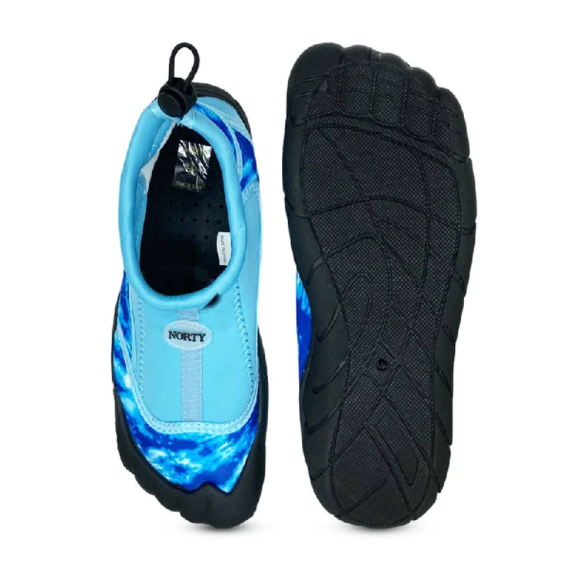 Men's water shoes durable black-NORTY Big Kids 4-8 Blue Tie Dye Watershoe 38884BK