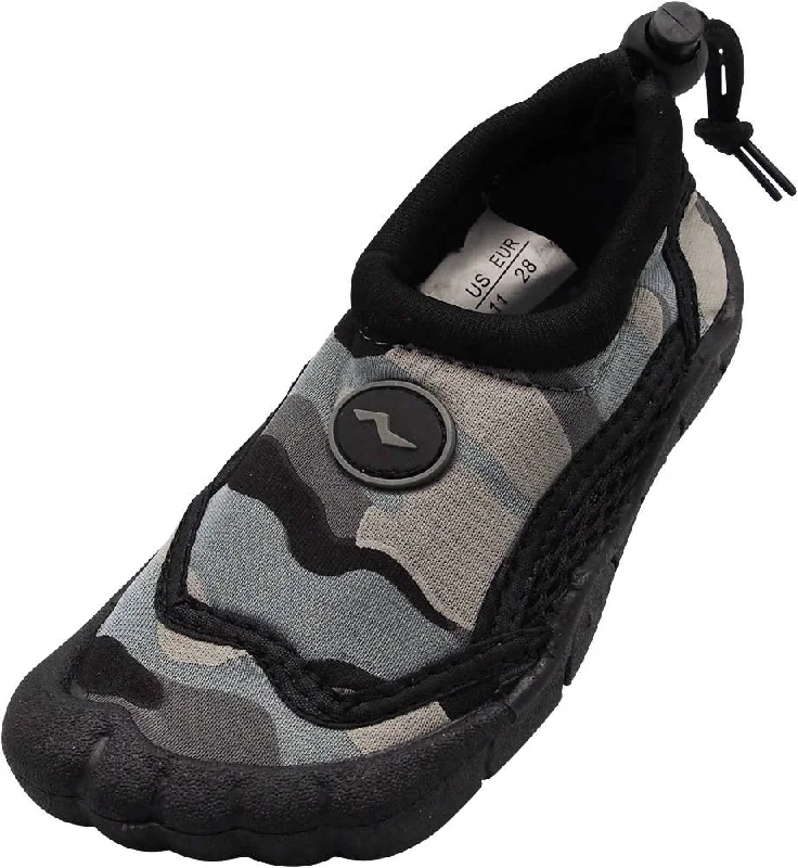 Men's water shoes non-slip gray-NORTY Boys 11-4 Grey/Black Camo Watershoe 38881