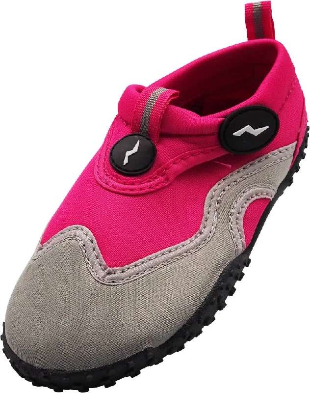 Men's water shoes beach gray-NORTY Girls 11-4 Fuchsia-Grey Watershoe C1104