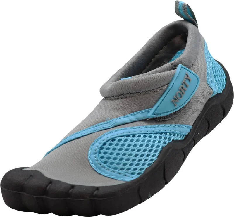 Men's water shoes durable black-NORTY Girls 11-4 Grey/Aqua Watershoe 38887K