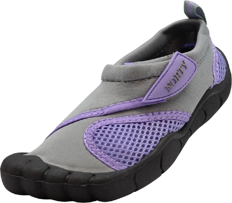 Men's water shoes breathable mesh-NORTY Girls 11-4 Grey/Purple Watershoe 38892K