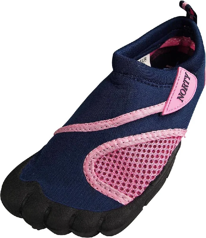 Men's water shoes beach blue-NORTY Girls 11-4 Navy Pink Watershoe 38893K