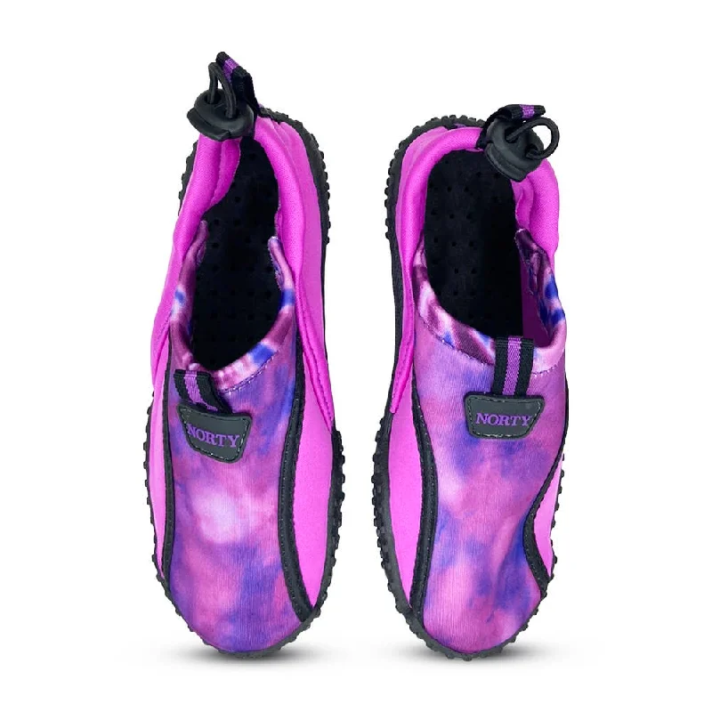 Men's water shoes slip-on black-NORTY Girls 11-4 Purple Tie Dye Watershoe 38705