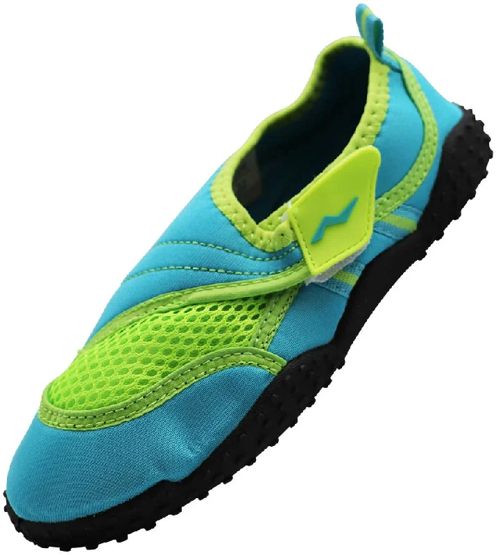 Men's water shoes lightweight blue-NORTY Girls 11-4 Turquoise/Lime Watershoe 38702