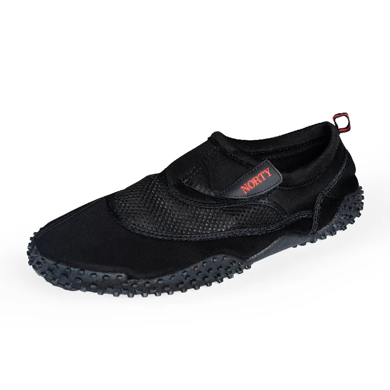 Men's water shoes quick-dry black-Norty MEN'S 13-15 WATER SHOE BLACK RED