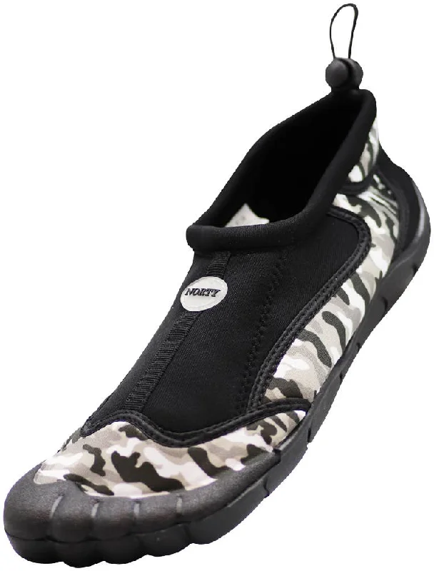 Men's water shoes flexible green-Norty MEN'S 8-13 WATER SHOE 5 TOE BLACK CAMO