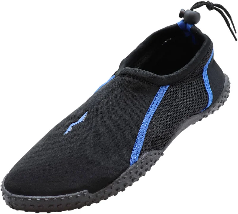 Men's water shoes beach green-Norty MEN'S 8-13 WATER SHOE BLACK BLUE   15530