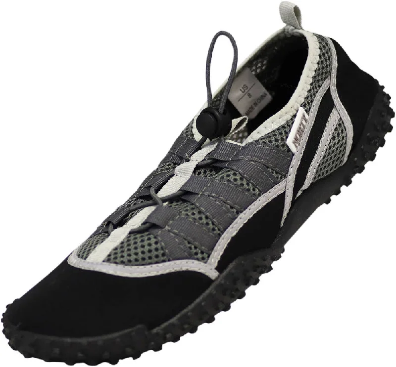 Men's water shoes non-slip navy-Norty MEN'S 8-13 WATER SHOE BLACK GREY   39441