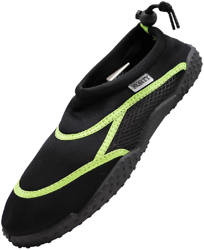 Men's water shoes stylish gray-Norty MEN'S 8-13 WATER SHOE BLACK LIME   39412