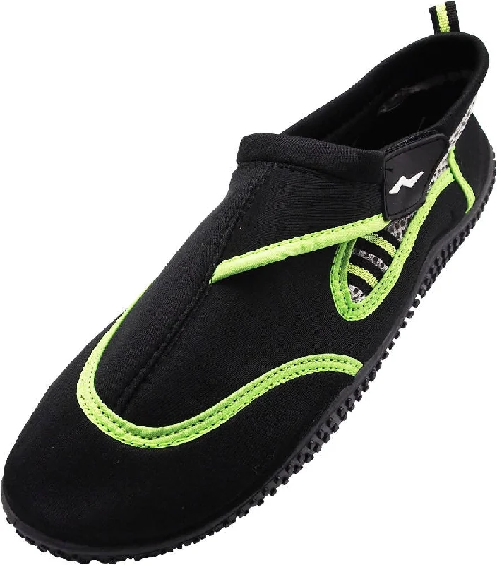 Men's water shoes quick-dry gray-Norty MEN'S 8-13 WATER SHOE BLACK LIME   C1102