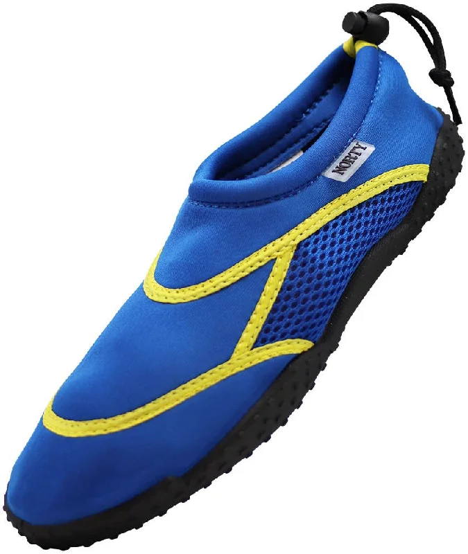 Men's water shoes beach blue-Norty MEN'S 8-13 WATER SHOE BLUE YELLOW