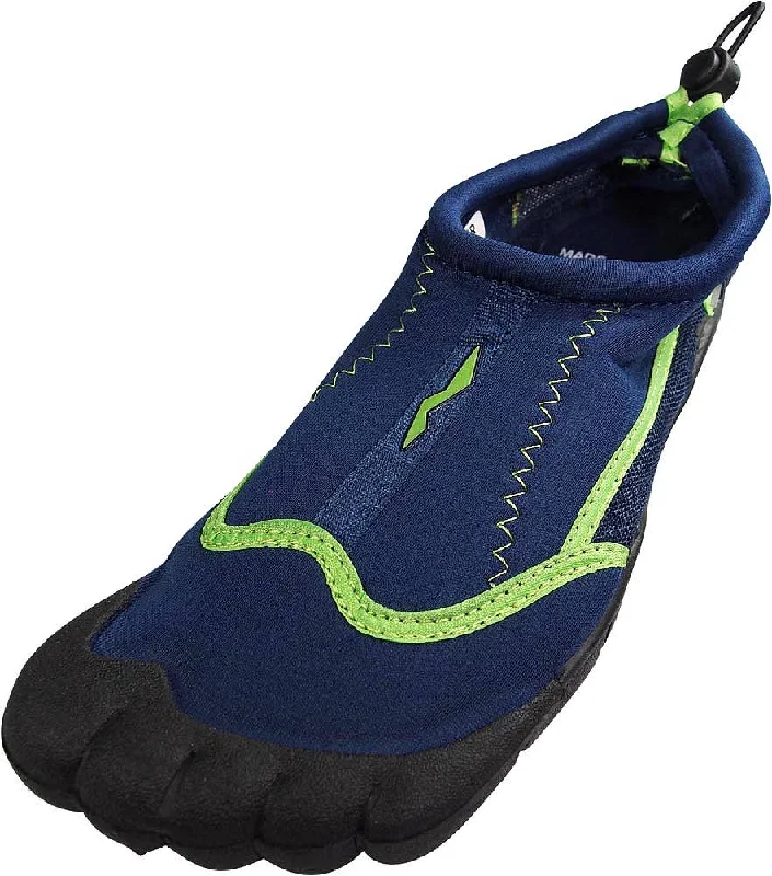 Men's water shoes flexible black-Norty MEN'S 8-13 WATER SHOE NAVY LIME   38860