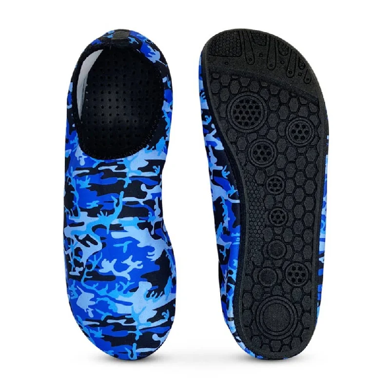 Men's water shoes flexible green-Norty MEN'S 8-13 WATER SKIN BLUE CAMO