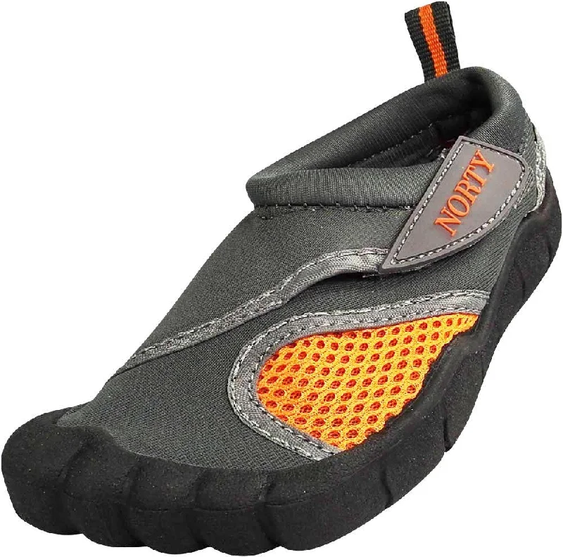 Men's water shoes slip-on gray-NORTY Tod Boy 5-10 Grey Orange Watershoe 38885