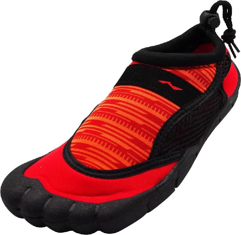 Men's water shoes drainage black-NORTY Womens 5-10 Red/Black Techno Watershoe 38927