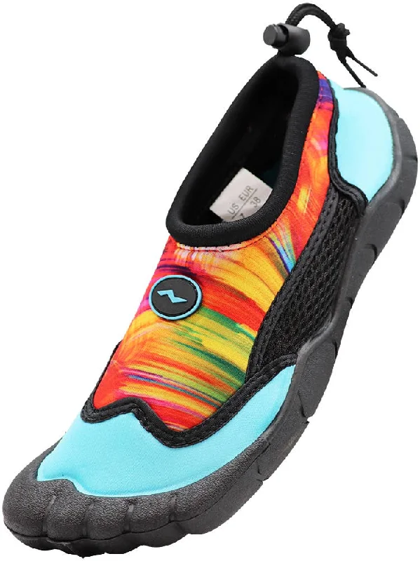 Men's water shoes stylish green-NORTY Womens 5-10 Teal Tie Dye Watershoe 38790