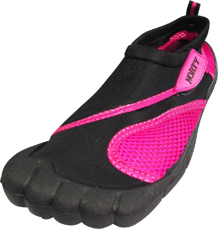 Men's water shoes non-slip black-Norty WOMEN'S 5-10 WATER SHOE 5 TOE BLACK FUCHSIA