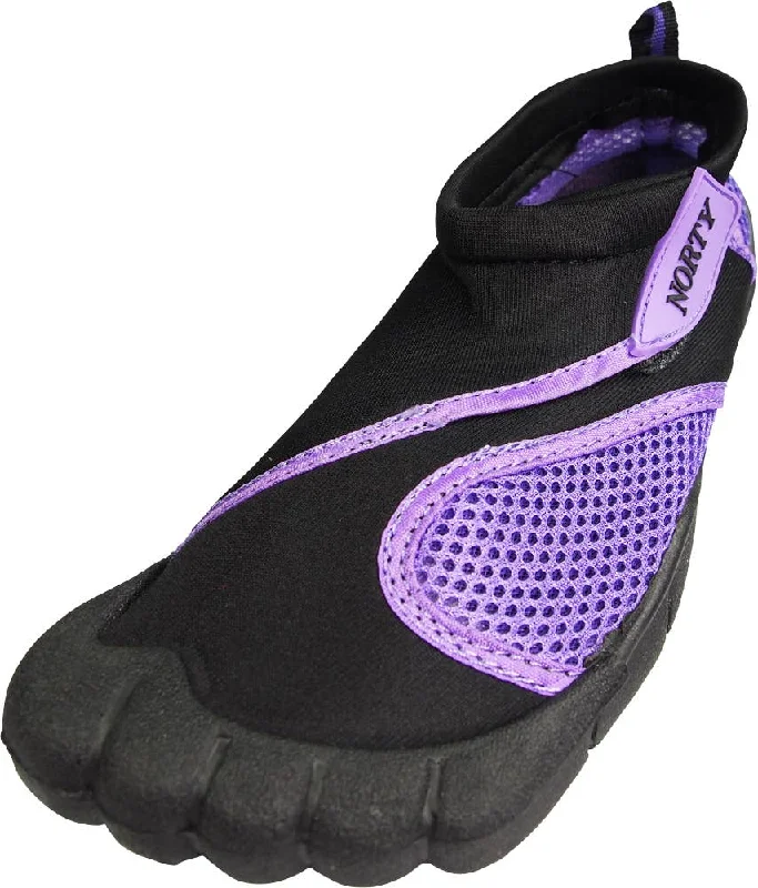 Men's water shoes lightweight black-Norty WOMEN'S 5-10 WATER SHOE 5 TOE BLACK PURPLE