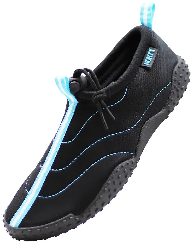 Men's water shoes durable blue-Norty WOMEN'S 5-10 WATER SHOE BLACK TURQUOISE   38794