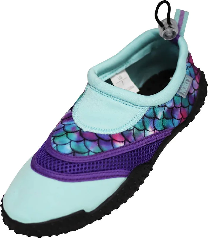 Men's water shoes beach navy-Norty WOMEN'S 5-10 WATER SHOE MERMAID SCALES TEAL