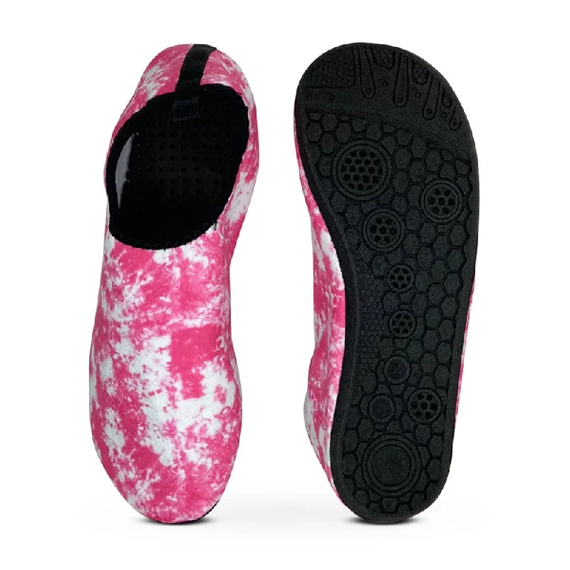 Men's water shoes slip-on gray-Norty WOMEN'S 5-10 WATER SKINS TIE DYE FUCHSIA