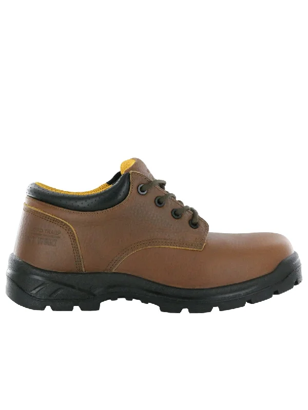 Men's work shoes rugged navy-NT Work Men's Big Don Low Brown Leather Composite Toe Work Shoe