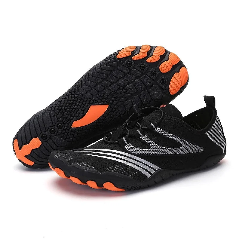 Men's water shoes quick-dry black-Breathing Lace-Up Water Shoes