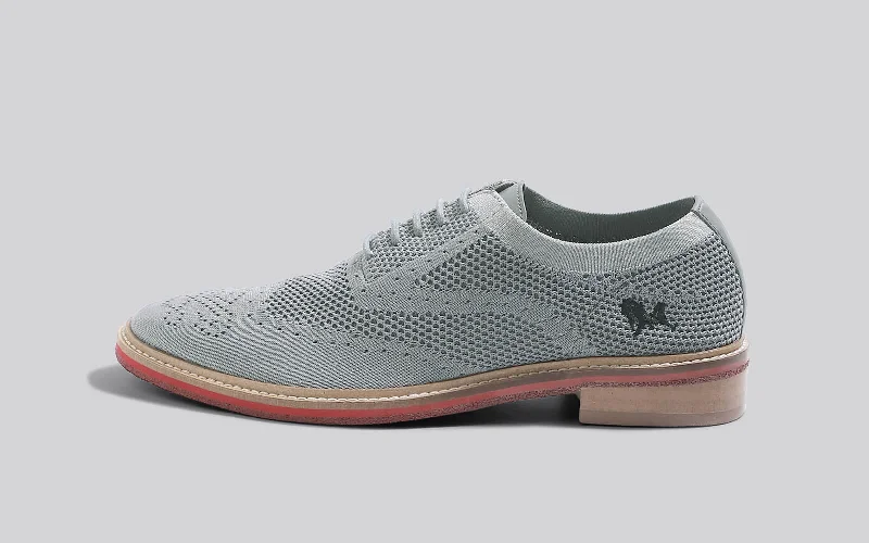 Unisex leather shoes formal navy-Oxford Knits : Grey