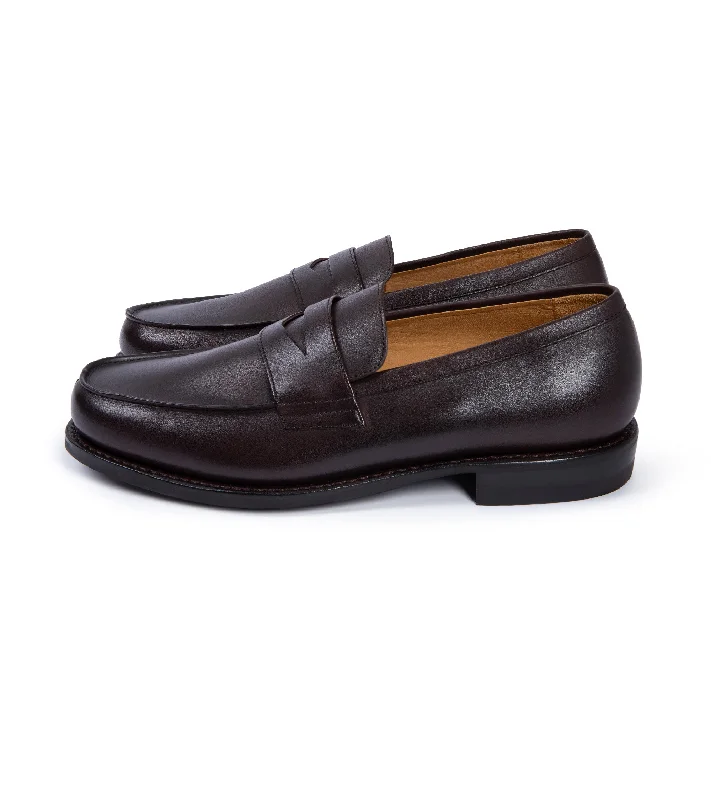 Men's casual shoes comfortable navy-Paraboot Adonis Leather Loafer: Café