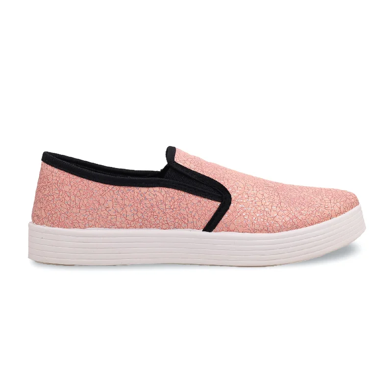 Men's casual shoes stylish black-Pink Slip On Sneaker AT9093