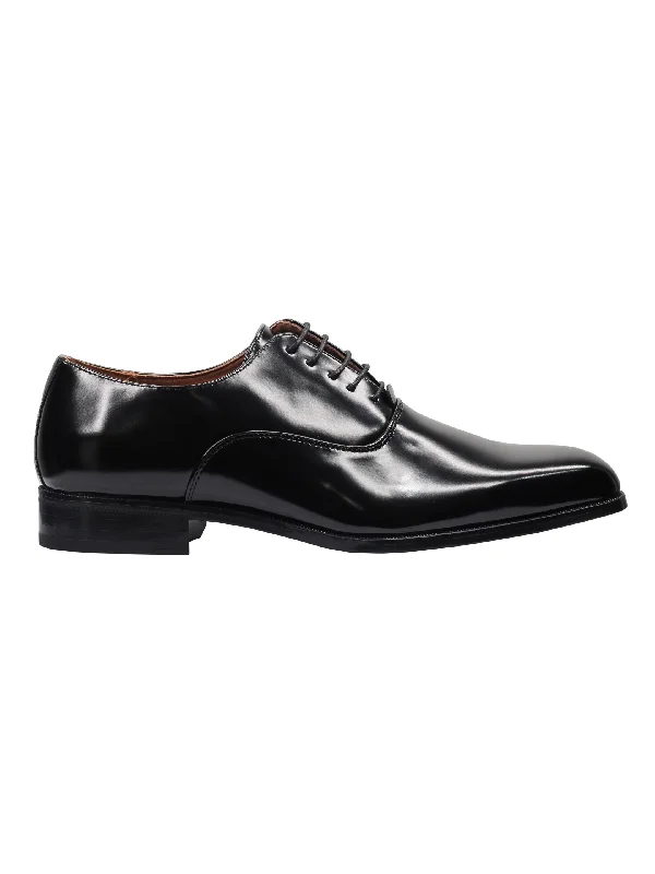 Unisex leather shoes office navy-POLISHED OXFORD LACEUP SHOES