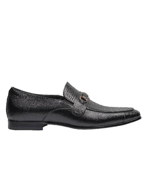 Unisex leather shoes soft white-REAL LEATHER BLACK PRINTED SHOES WITH BUCKLE