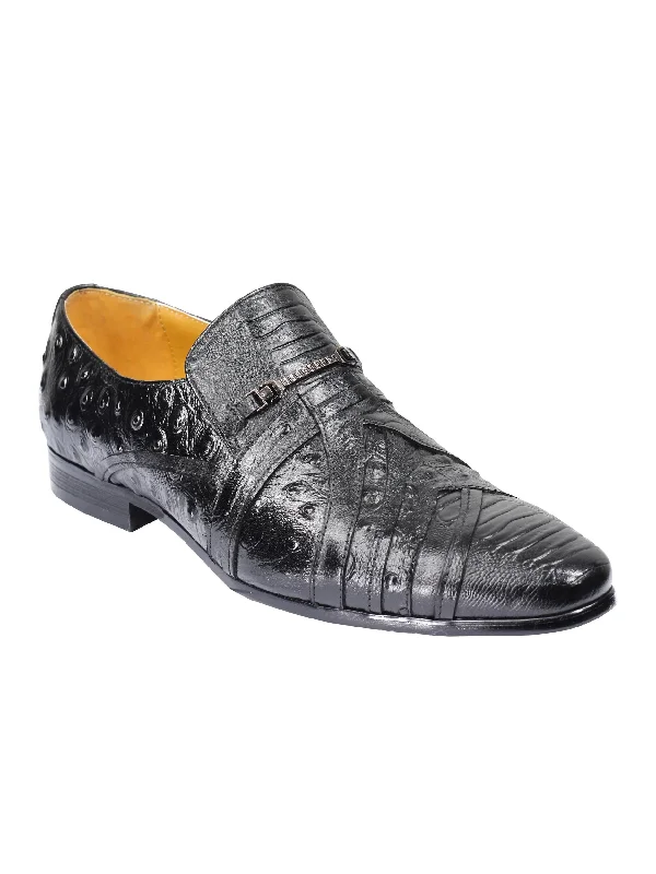 Unisex leather shoes lightweight navy-Real Leather Black Shoes