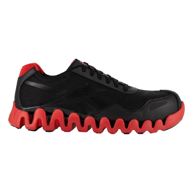 Men's work shoes waterproof black-Zig Pulse Composite-Toe Athletic Work Shoe Black/Red