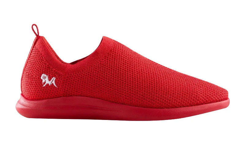 Men's casual shoes soft cushion-ReLive Knit Slip Ons : Fiery Red