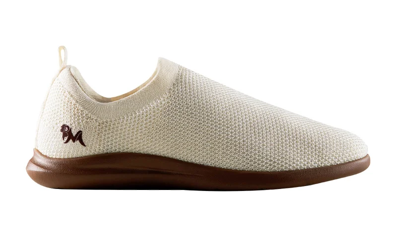 Men's casual shoes everyday black-ReLive Knit Slip Ons : Tusk Ivory / Brown Sole