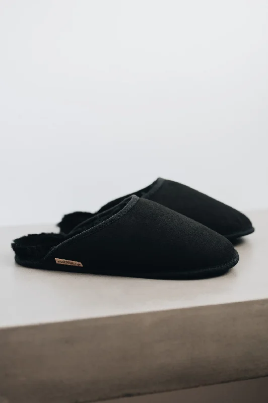 Men's casual shoes everyday navy-Men's Sheepskin Slip-on Slippers Soft Sole | ROBYN