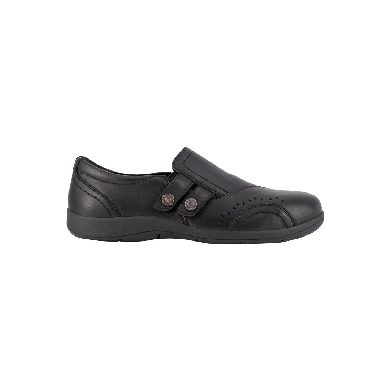 Men's work shoes durable tan-Women's Daisy Work Alloy-Toe Slip On Work Shoe Black