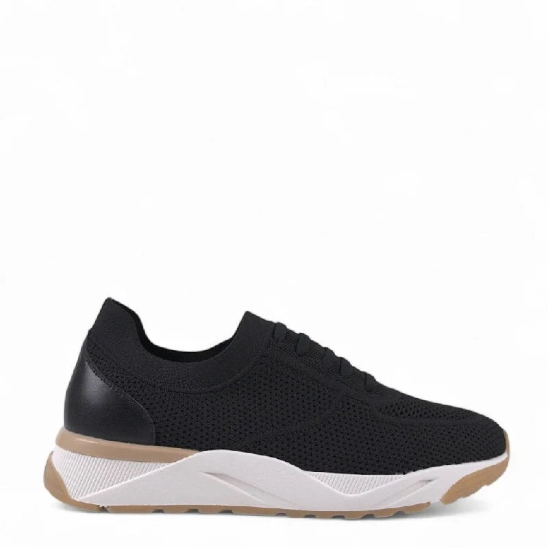 Men's casual shoes soft white-Ronaldo Black Knitted Sneakers