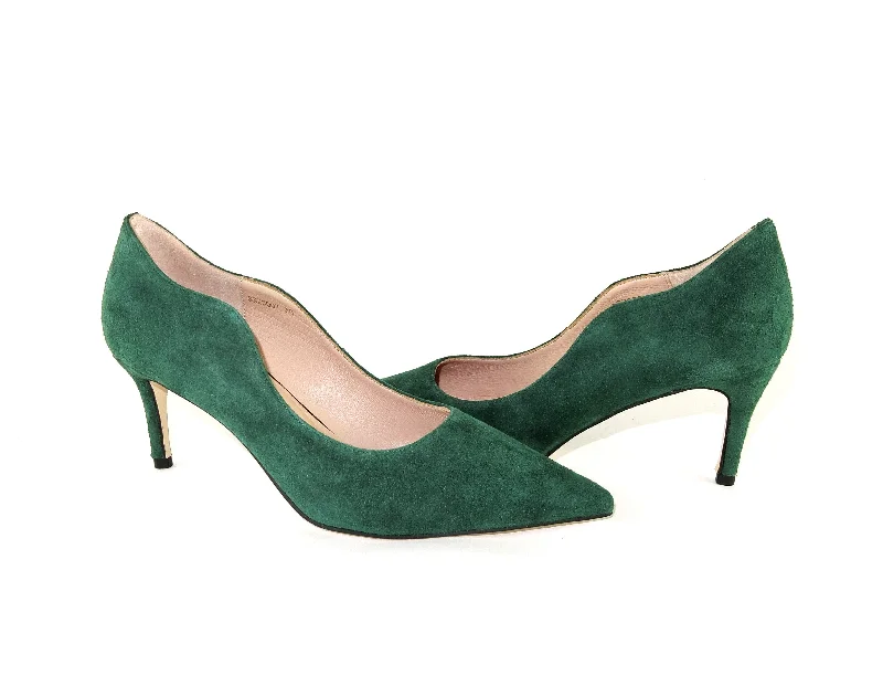 Unisex leather shoes lightweight brown-SS23007 Leather shoes with curve design Dark green size 3 ONLY