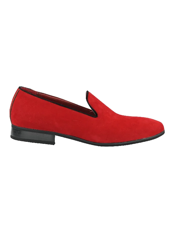 Unisex leather shoes lightweight brown-FAUX LEATHER SLIP ON RED SHOES