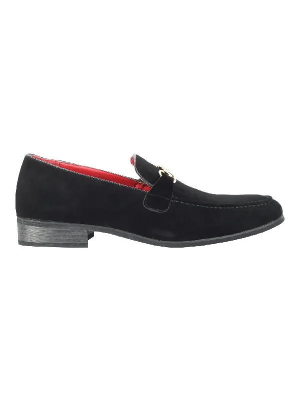 Unisex leather shoes breathable black-FAUX LEATHER LOAFERS IN BLACK