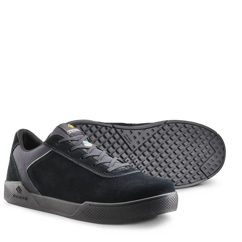 Men's work shoes safety black-Terra Men's Mullen Skate Aluminum Toe Athletic CSA Shoe