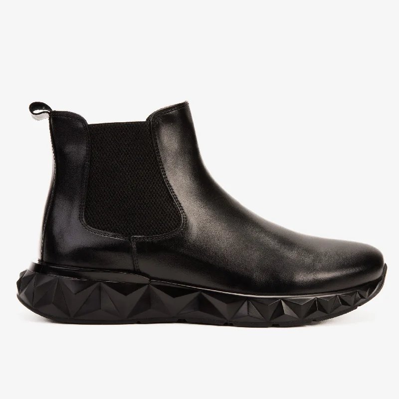 Unisex leather shoes soft black-The Apex Black Leather Men Chelsea Boot