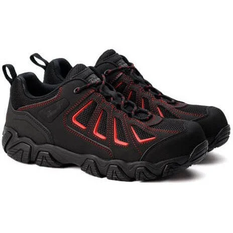 Men's work shoes waterproof navy-Thorogood Men's Crosstrex Series Oxford CT Hiker Work Shoe -Black/Red- 804-6001